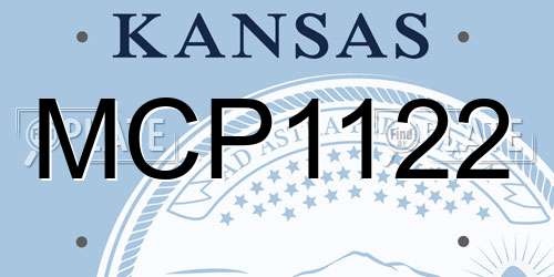 MCP1122 Kansas License Plate