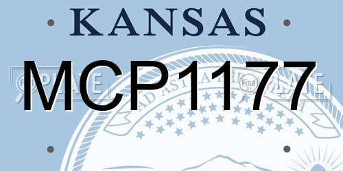 MCP1177 Kansas License Plate