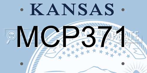 MCP371 Kansas License Plate