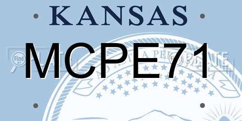 MCPE71 Kansas License Plate