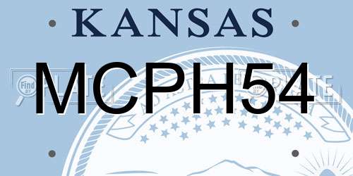 MCPH54 Kansas License Plate