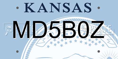 MD5B0Z Kansas License Plate