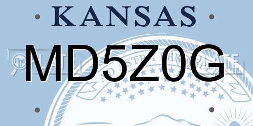 MD5Z0G Kansas License Plate