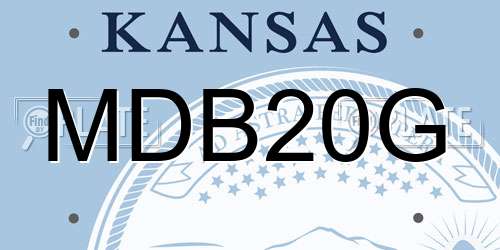 MDB20G Kansas License Plate