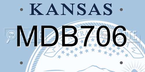 MDB706 Kansas License Plate
