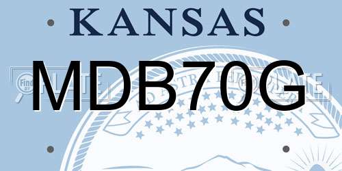 MDB70G Kansas License Plate