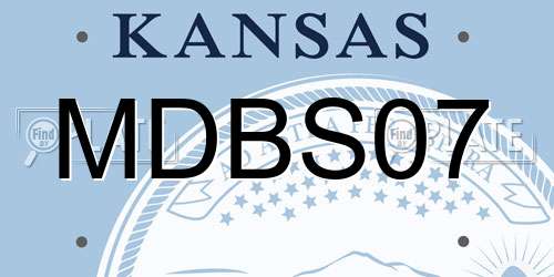 MDBS07 Kansas License Plate