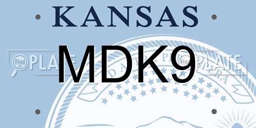 MDK9 Kansas License Plate