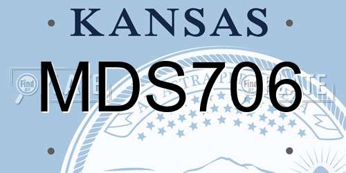 MDS706 Kansas License Plate