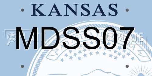 MDSS07 Kansas License Plate