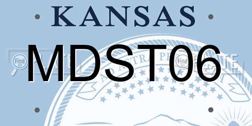 MDST06 Kansas License Plate