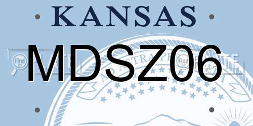 MDSZ06 Kansas License Plate