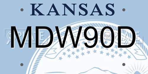 MDW90D Kansas License Plate