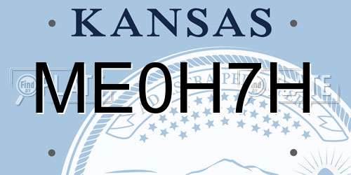 ME0H7H Kansas License Plate