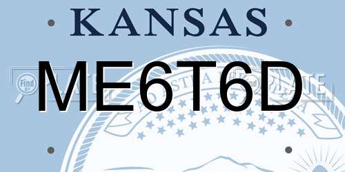ME6T6D Kansas License Plate