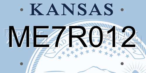 ME7R012 Kansas License Plate