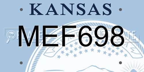 MEF698 Kansas License Plate
