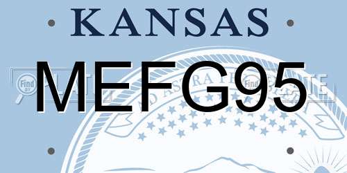MEFG95 Kansas License Plate