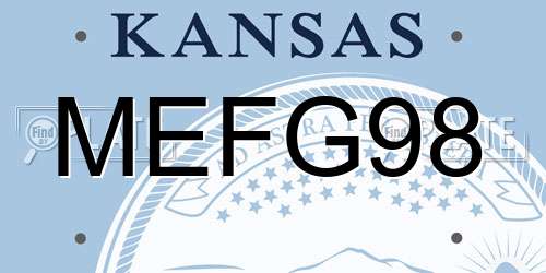 MEFG98 Kansas License Plate