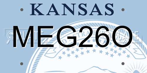 MEG26O Kansas License Plate