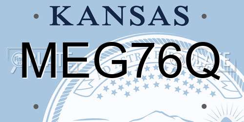 MEG76Q Kansas License Plate