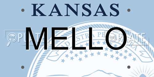 MELLO Kansas License Plate
