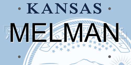 MELMAN Kansas License Plate