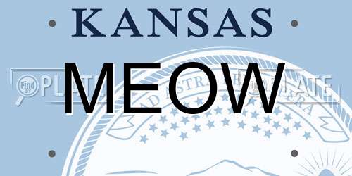 MEOW Kansas License Plate