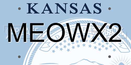 MEOWX2 Kansas License Plate