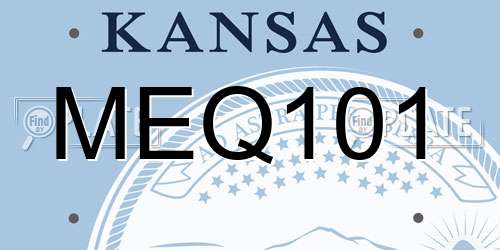 MEQ101 Kansas License Plate