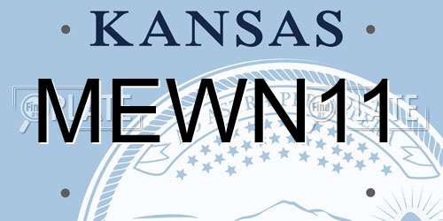MEWN11 Kansas License Plate