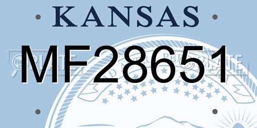 MF28651 Kansas License Plate