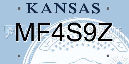 MF4S9Z Kansas License Plate