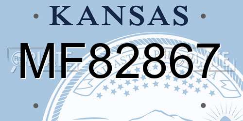 MF82867 Kansas License Plate