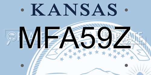 MFA59Z Kansas License Plate