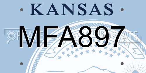 MFA897 Kansas License Plate