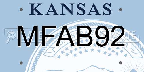 MFAB92 Kansas License Plate