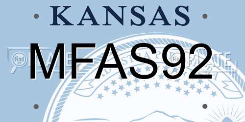 MFAS92 Kansas License Plate