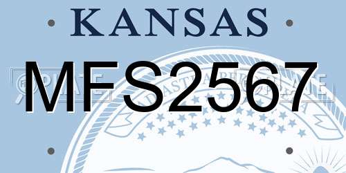 MFS2567 Kansas License Plate