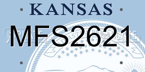 MFS2621 Kansas License Plate