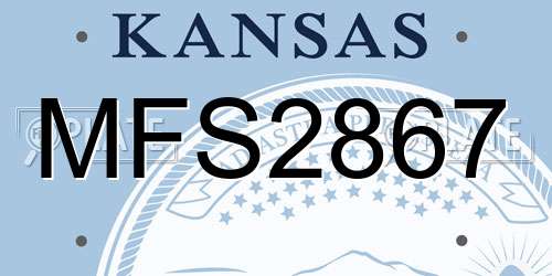 MFS2867 Kansas License Plate