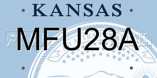 MFU28A Kansas License Plate