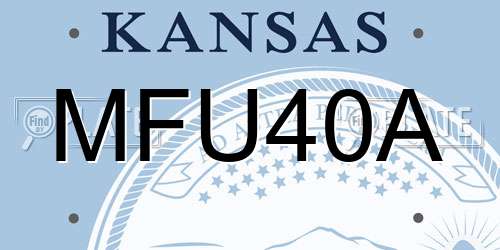 MFU40A Kansas License Plate