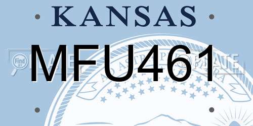 MFU461 Kansas License Plate