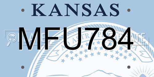 MFU784 Kansas License Plate