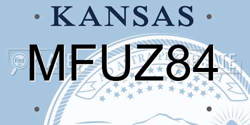 MFUZ84 Kansas License Plate