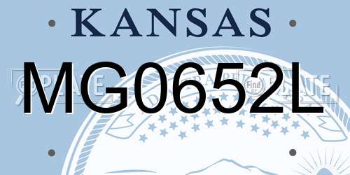MG0652L Kansas License Plate