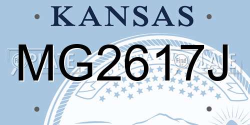 MG2617J Kansas License Plate