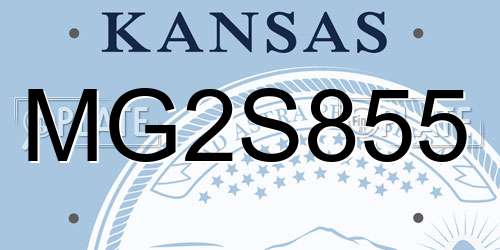 MG2S855 Kansas License Plate