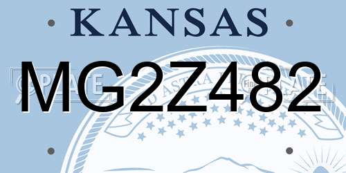 MG2Z482 Kansas License Plate